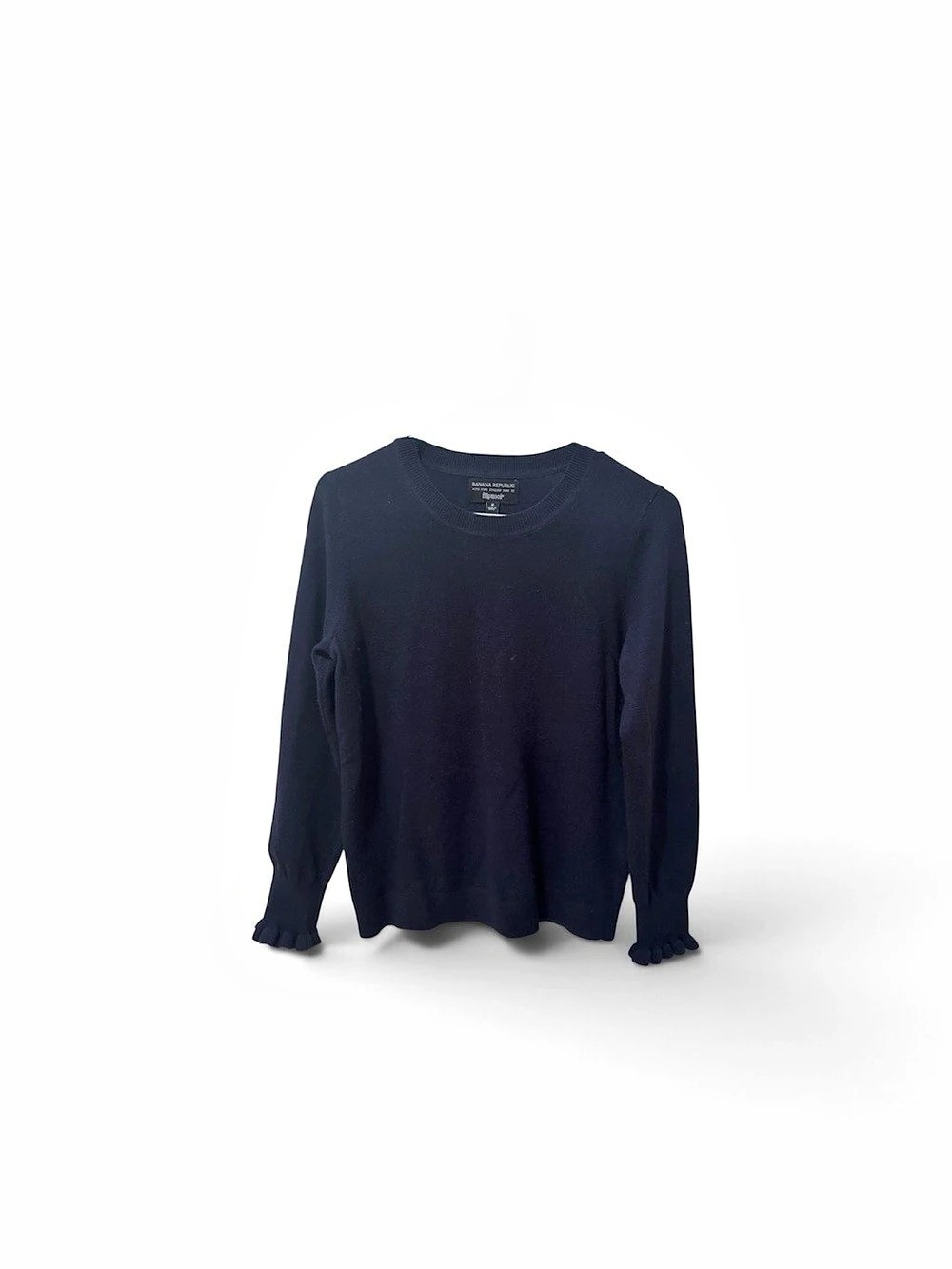 Banana Republic Ruffle Cuff Sweater in Blue Size Medium Like New